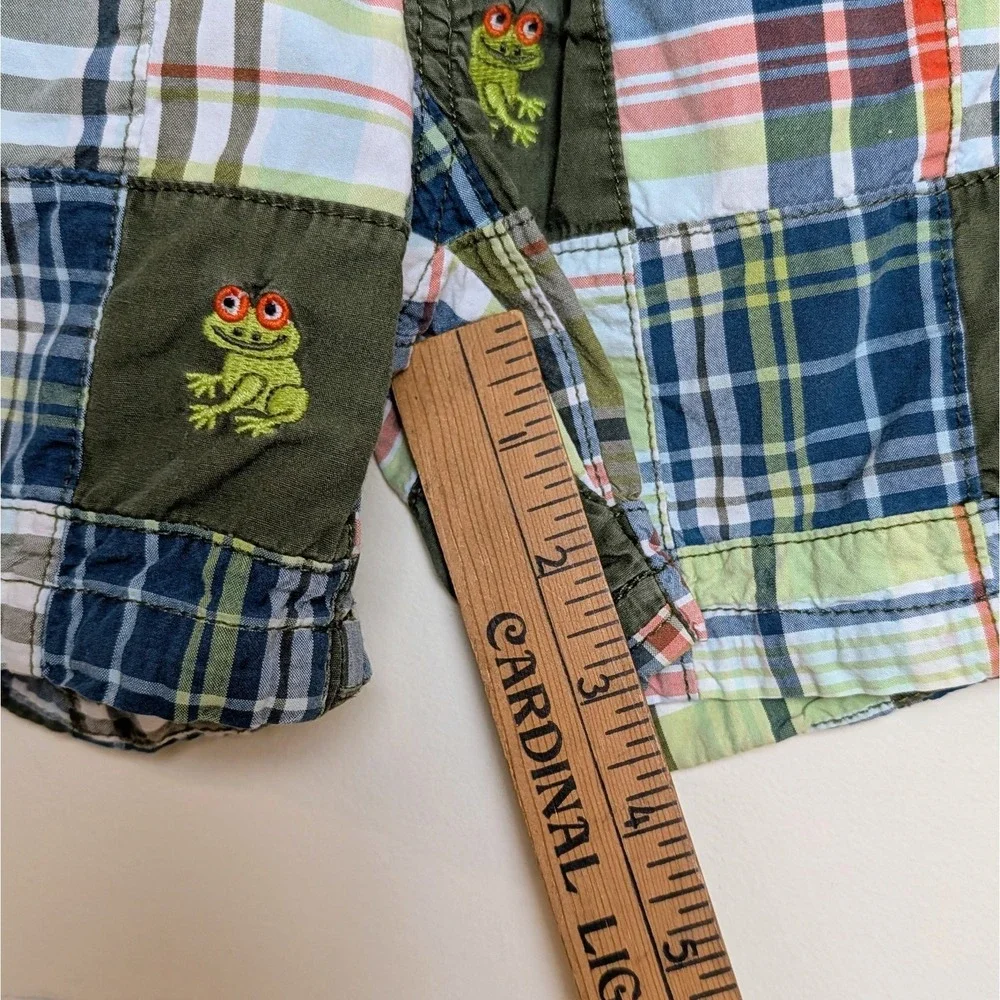 Gymboree Tree Frog Plaid Patchwork Shorts Froggy Friends 2012 Size 2T